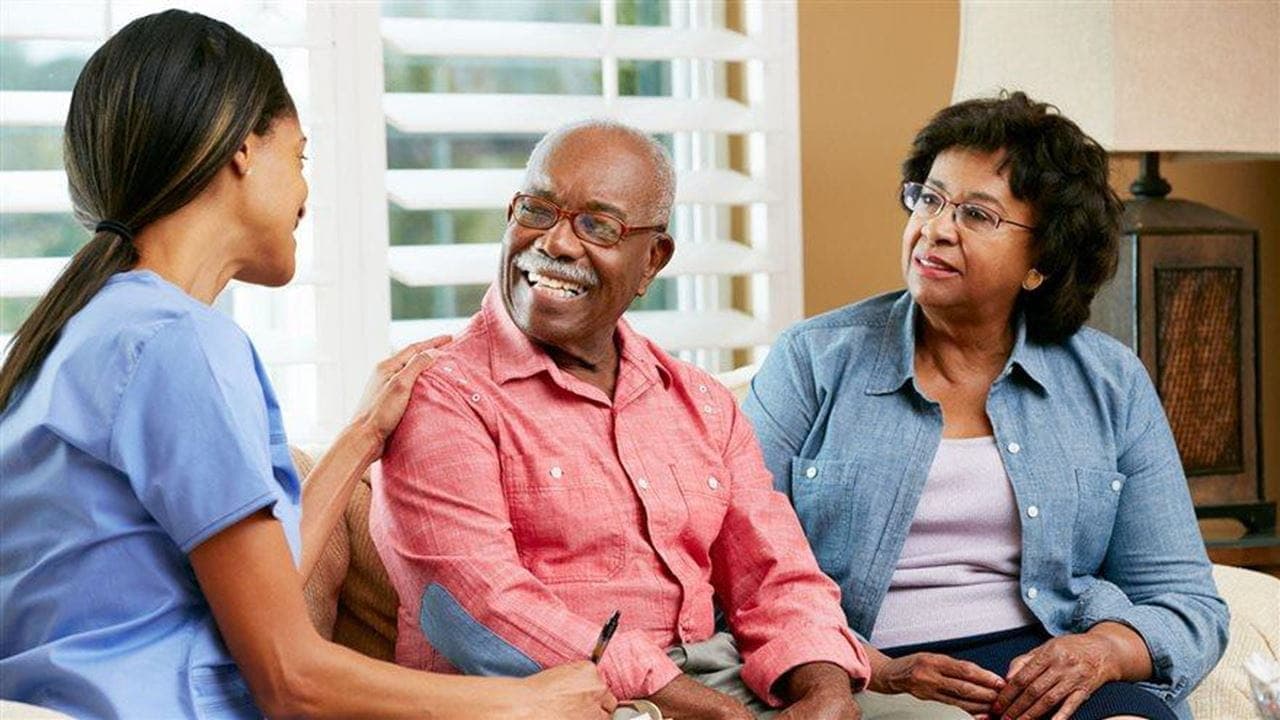 Care professional providing support to a client